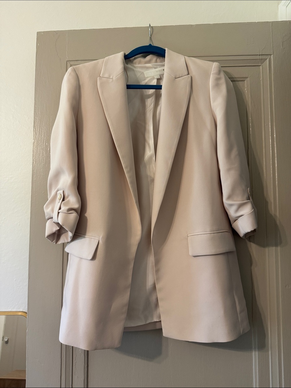 Zara Soft Blush Longline Blazer